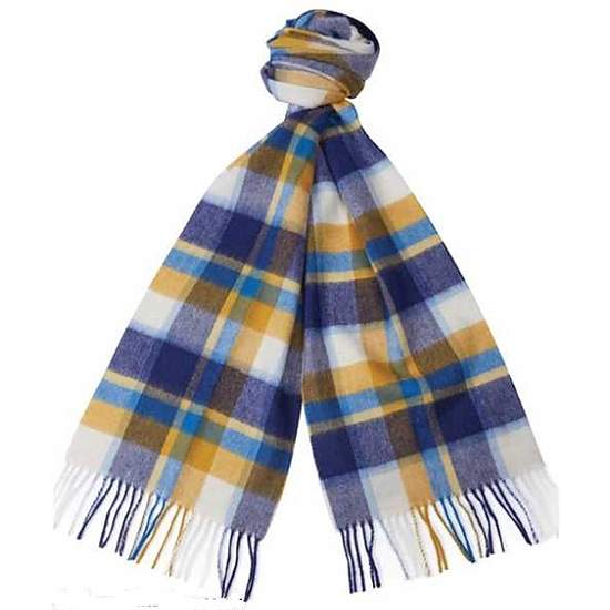Sjaal Country Plaid blue gold  1