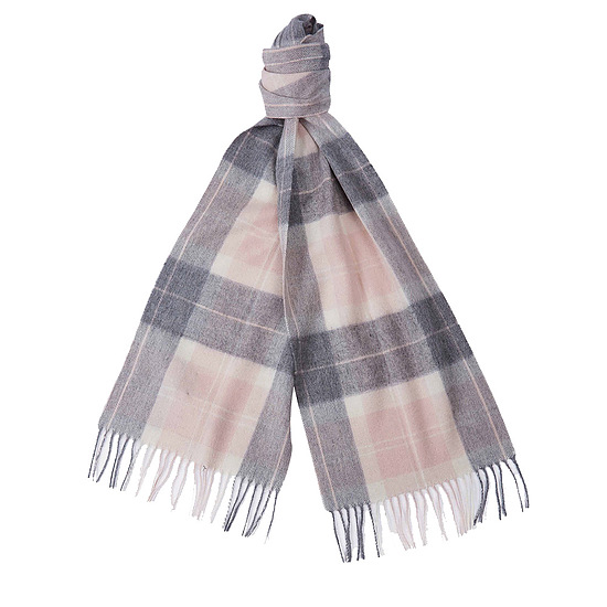 Tartan Cashmere Scarf pink/grey  1