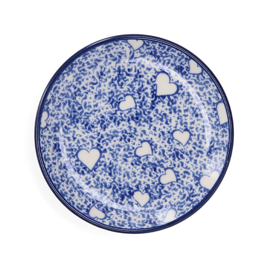 Teabag Dish rond - White hearts 1