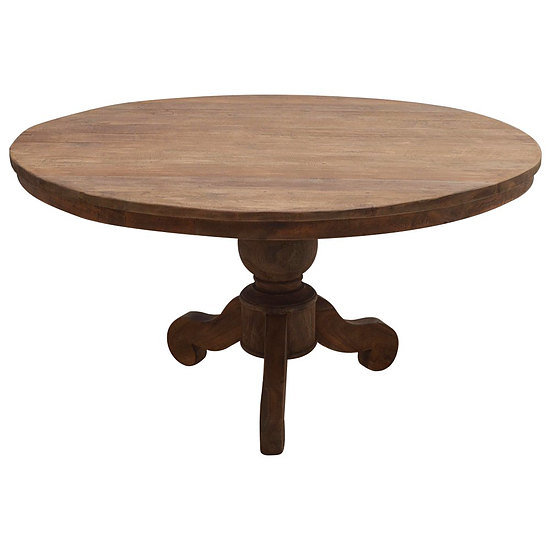 Teak Eettafel Rond 110cm 1