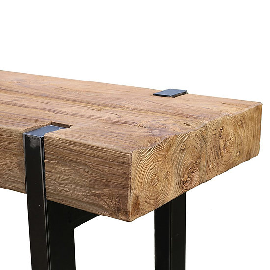 Teak Industriele Eetbank 120cm 2