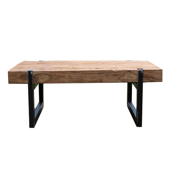 Teak Industriele Salontafel 2