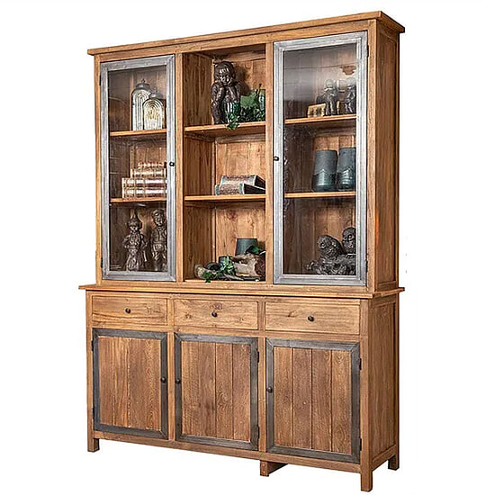 Teak Industriele winkelkast 160cm 2