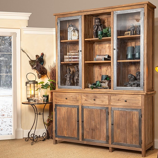 Teak Industriele winkelkast 160cm 1