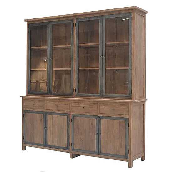 Teak Industriele winkelkast 200cm 4