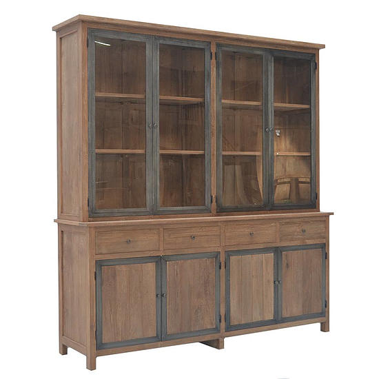 Teak Industriele winkelkast 200cm 1