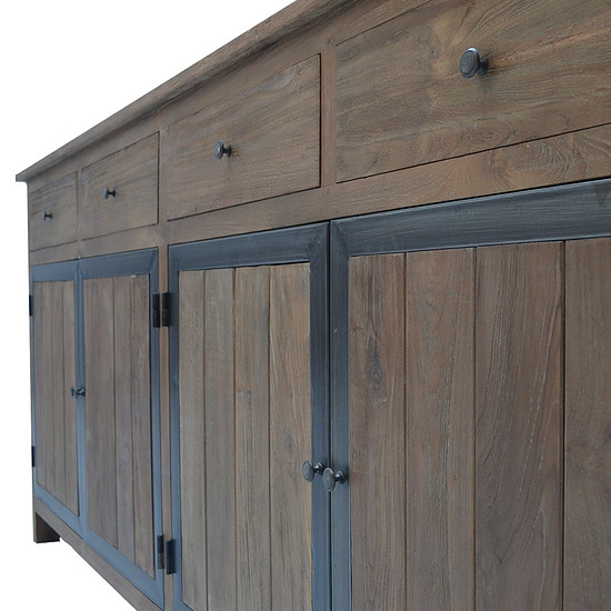 Teak Industriele winkelkast 200cm 1