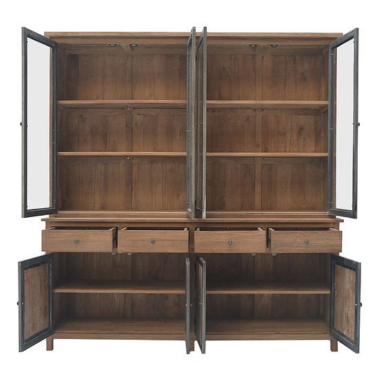 Teak Industriele winkelkast 200cm 3