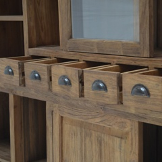 Teak Winkelkast Glas 2