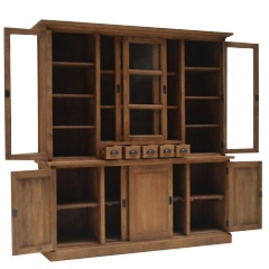 Teak Winkelkast Glas 3