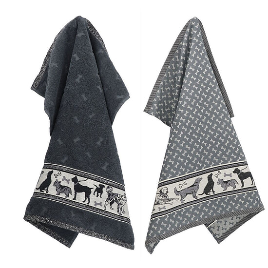 Thee- en keukendoek Dogs Anthracite 1
