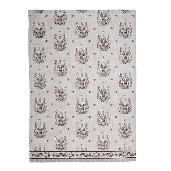 Theedoek Beige bruin Hert 50x70 1