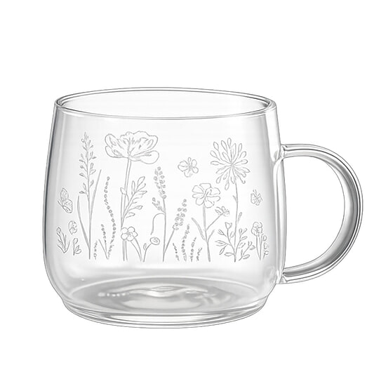 Theeglazen set van 2 Borosilicate - Wildflowers  1