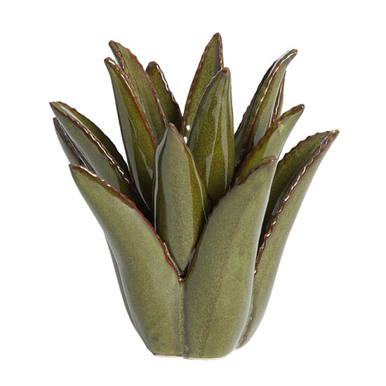 Theelicht Cactus keramiek donker groen M 1