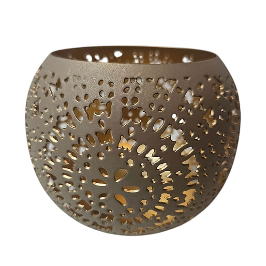 Theelicht houder Sevran Ball votive brown S 1