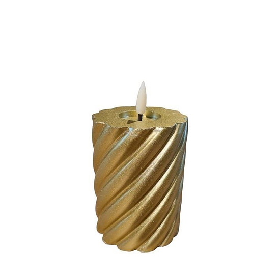 Twisted pillar candle Metallic Gold 7.5x10cm 1