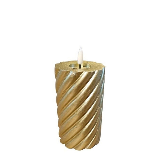 Twisted pillar candle Metallic Gold 7.5x12.5cm 1