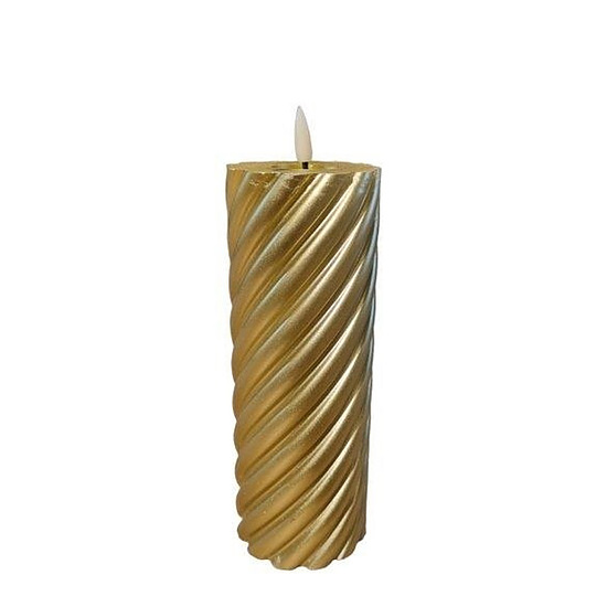 Twisted pillar candle Metallic Gold 7.5x20cm 1