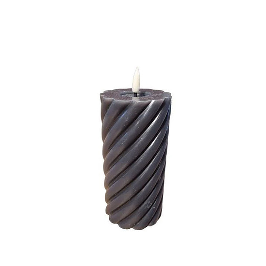 Twisted Pillar Candle Rustic Black 7.5x12.5cm 1