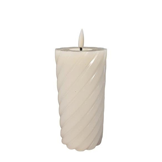 Twisted Pillar candle rustic ivory 7.5x15cm 1