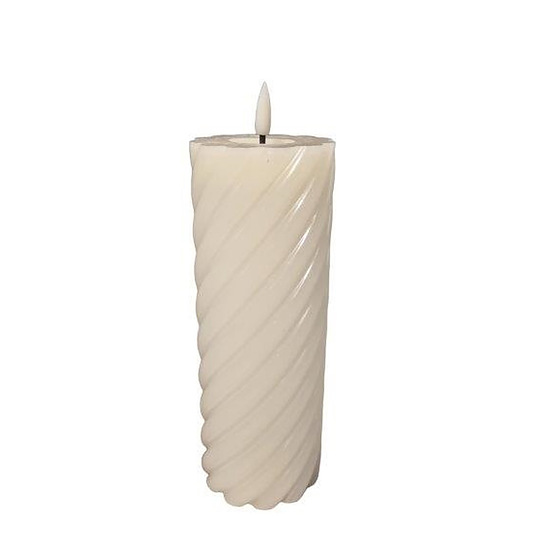 Twisted Pillar candle rustic ivory 7.5x20cm 1