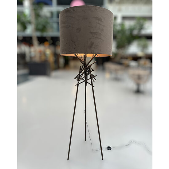 Vloerlamp Brut Brons met lampenkap Taupe 1