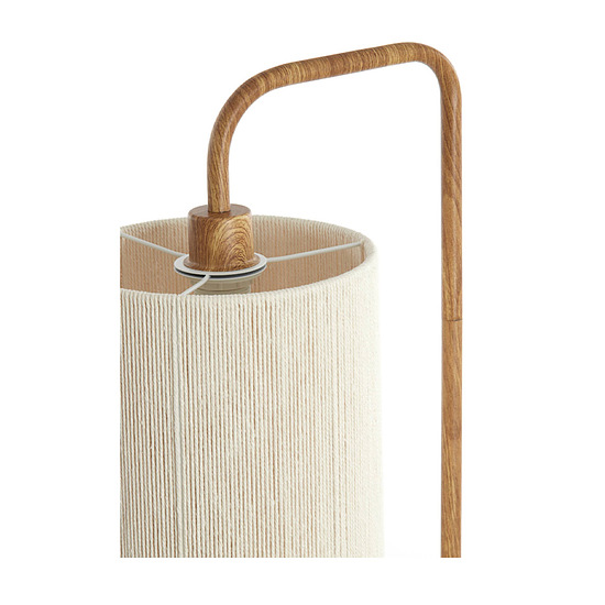 Vloerlamp Donio hout print naturel + touw creme