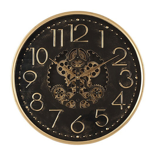 Wandklok Tasma zwart/goud S 1