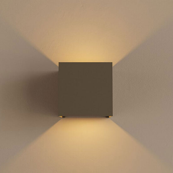 Wandlamp Bari Vierkant Quartz Incl. lamp
