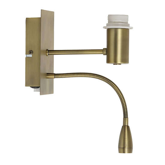 Wandlamp met leeslampje Regina antiek brons 1