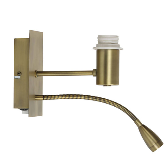 Wandlamp met leeslampje Regina antiek brons