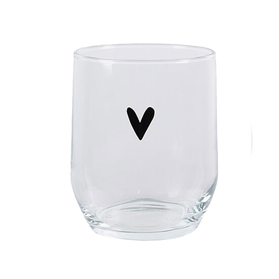 Waterglas Transparant hartje 1