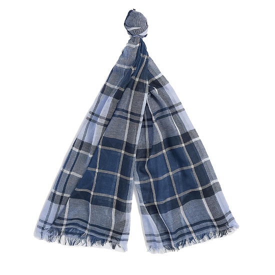Welton tartan scarf Summer Berwick Blue 1