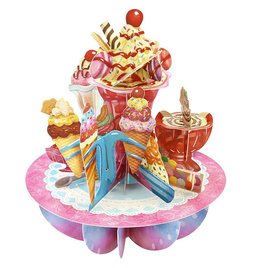 Wenskaart 3D Ice cream Sundaes 1