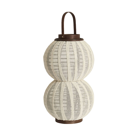 Windlicht Arbore Linnen + hout donkerbruin M 1