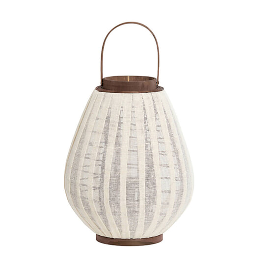 Windlicht Dazio Linnen dk bruin hout S 1
