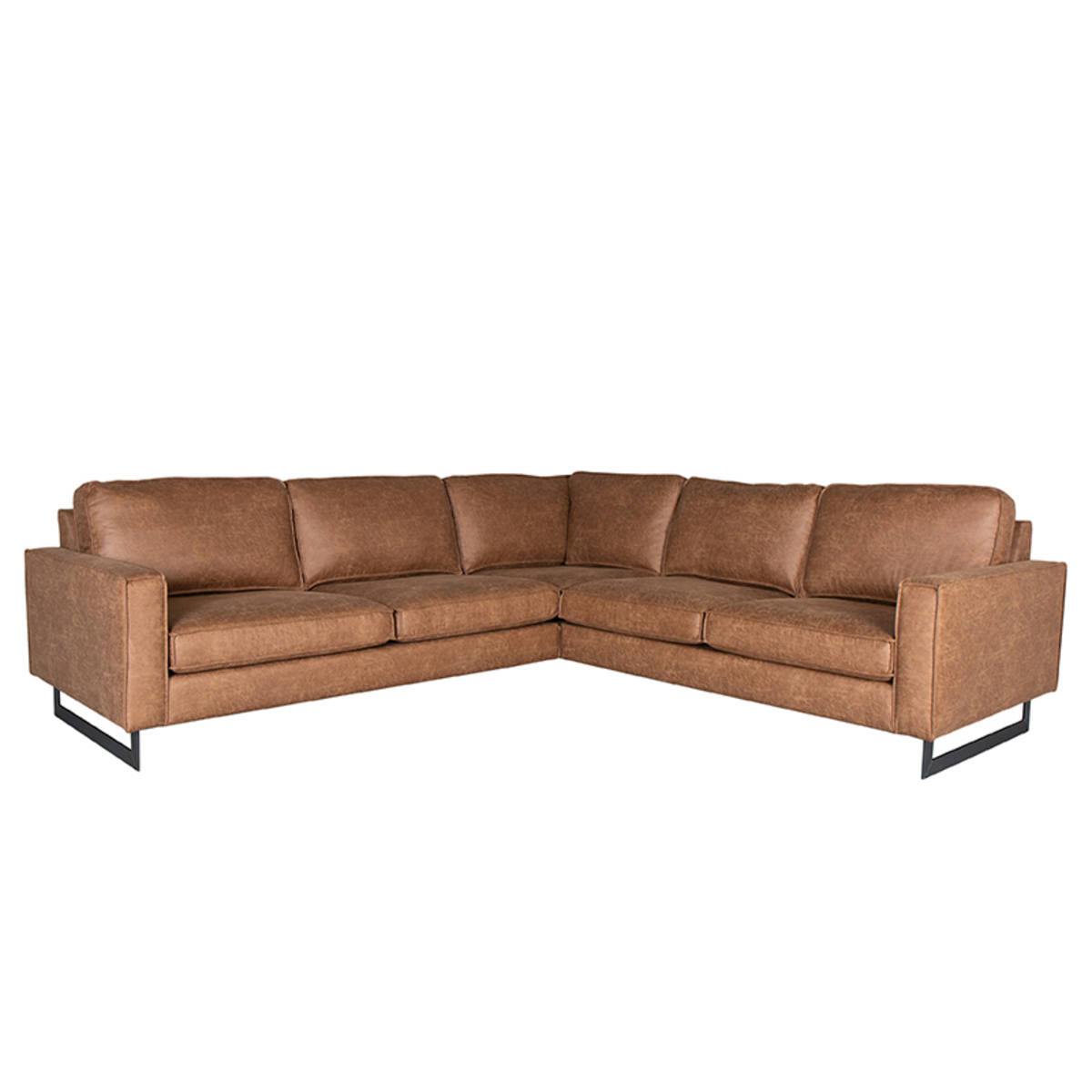 Hoekbank Arezzo - Cognac - Microfiber - 2-Zits + Hoek + 2-Zits Hoekbank Arezzo - Cognac - Microfiber - 2-Zits + Hoek + 2-Zits