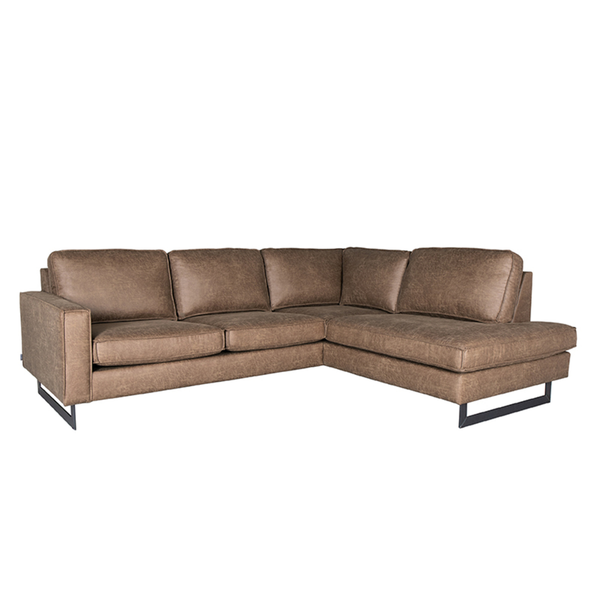 Hoekbank Arezzo - Taupe - Microfiber - 2,5-Zits + Ottomane Hoekbank Arezzo - Taupe - Microfiber - 2,5-Zits + Ottomane