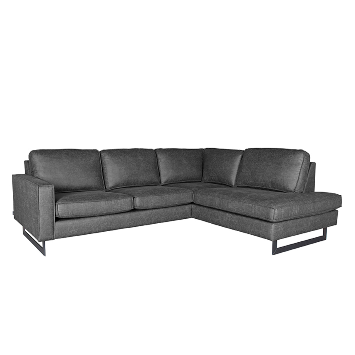 Hoekbank Arezzo - Antraciet - Microfiber - 2-Zits + Ottomane Hoekbank Arezzo - Antraciet - Microfiber - 2-Zits + Ottomane