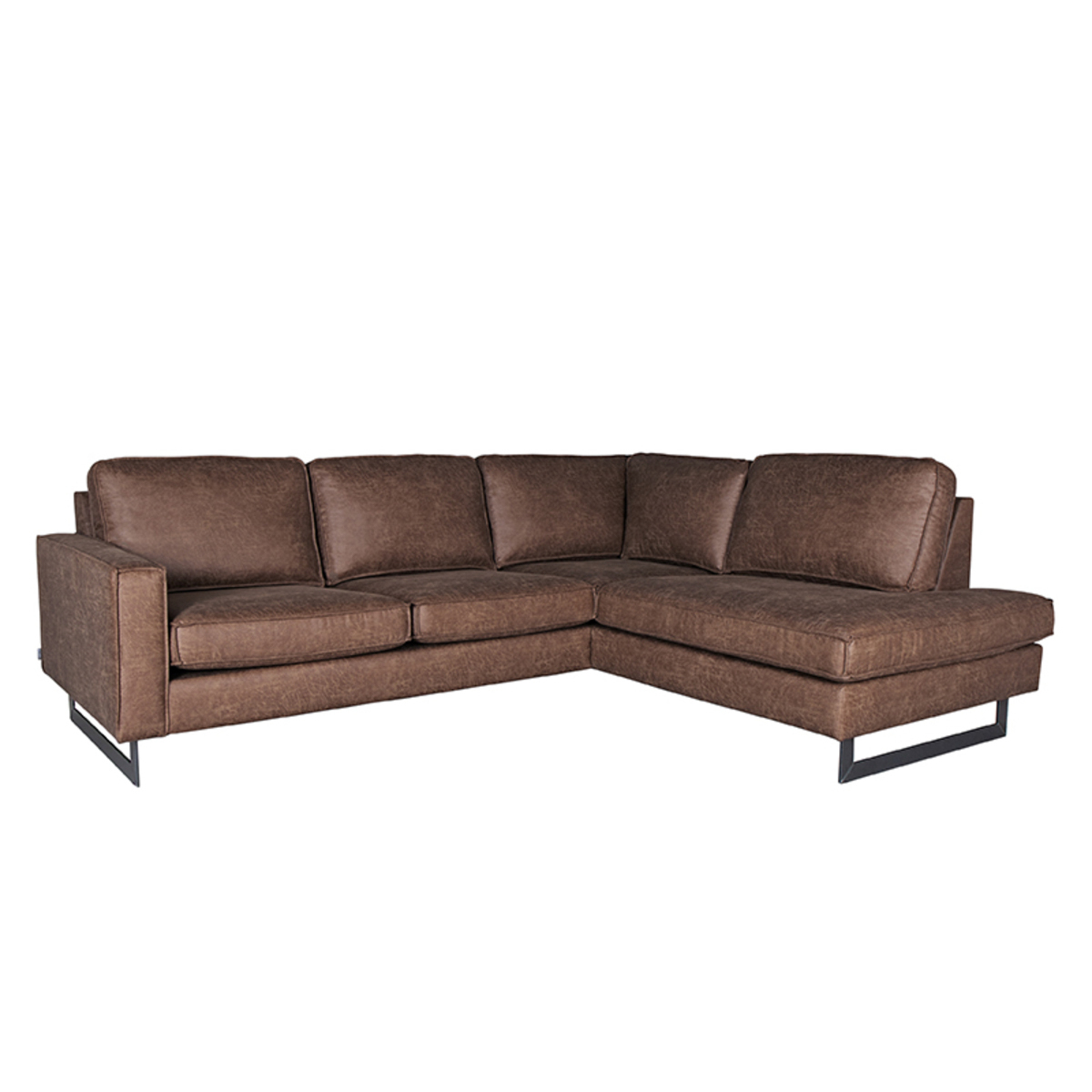 Hoekbank Arezzo - Bruin - Microfiber - 2,5-Zits + Ottomane Hoekbank Arezzo - Bruin - Microfiber - 2,5-Zits + Ottomane