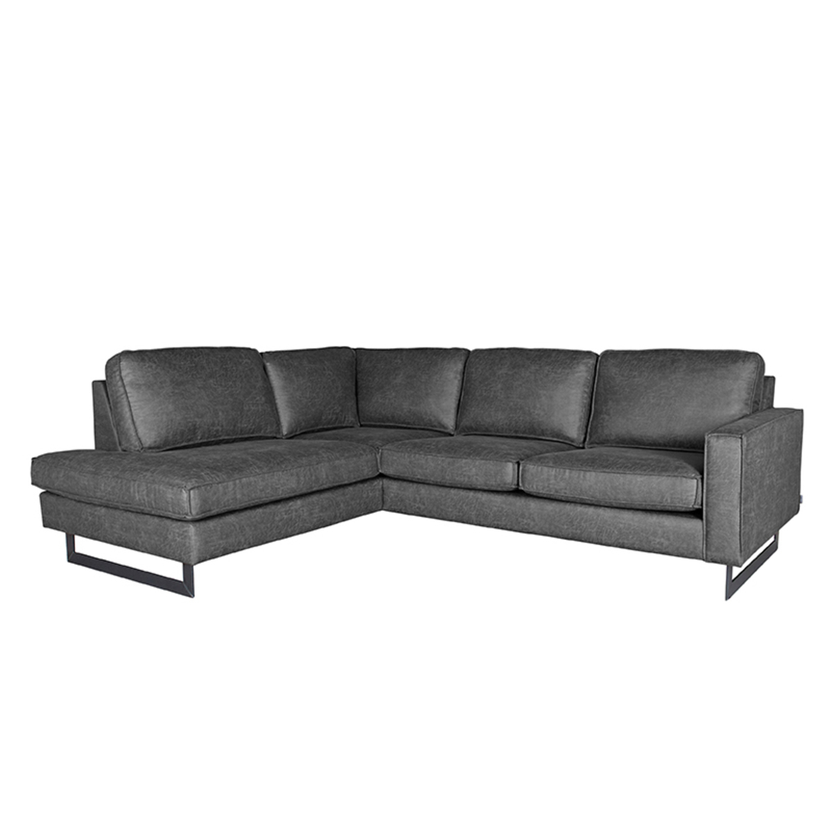 Hoekbank Arezzo - Antraciet - Microfiber - Ottomane + 2,5-Zits Hoekbank Arezzo - Antraciet - Microfiber - Ottomane + 2,5-Zits