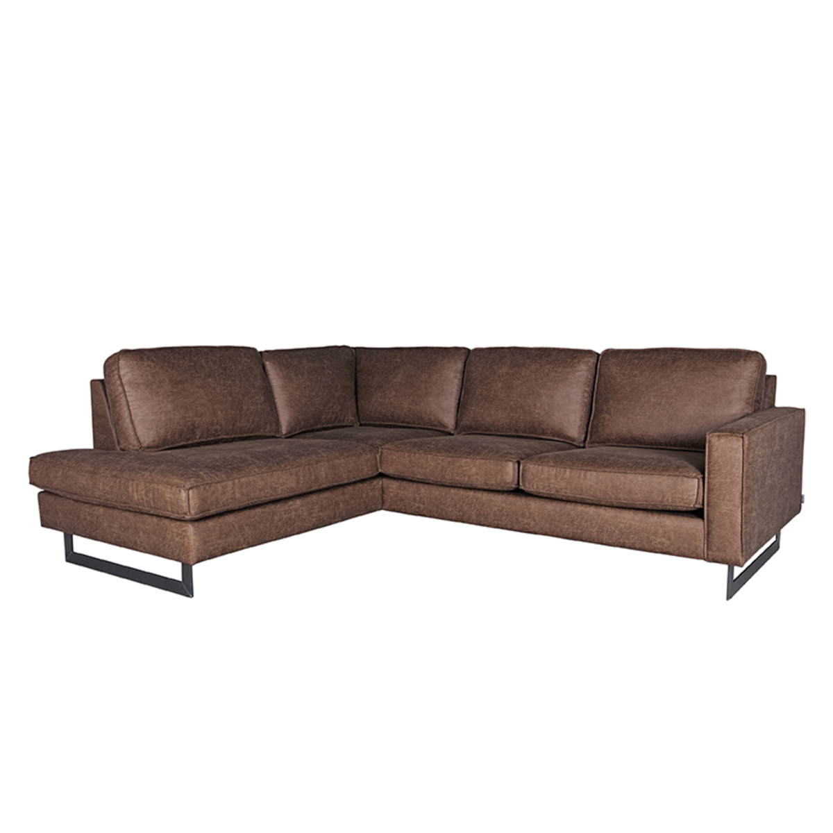 Hoekbank Arezzo - Bruin - Microfiber - Ottomane + 2,5-Zits Hoekbank Arezzo - Bruin - Microfiber - Ottomane + 2,5-Zits