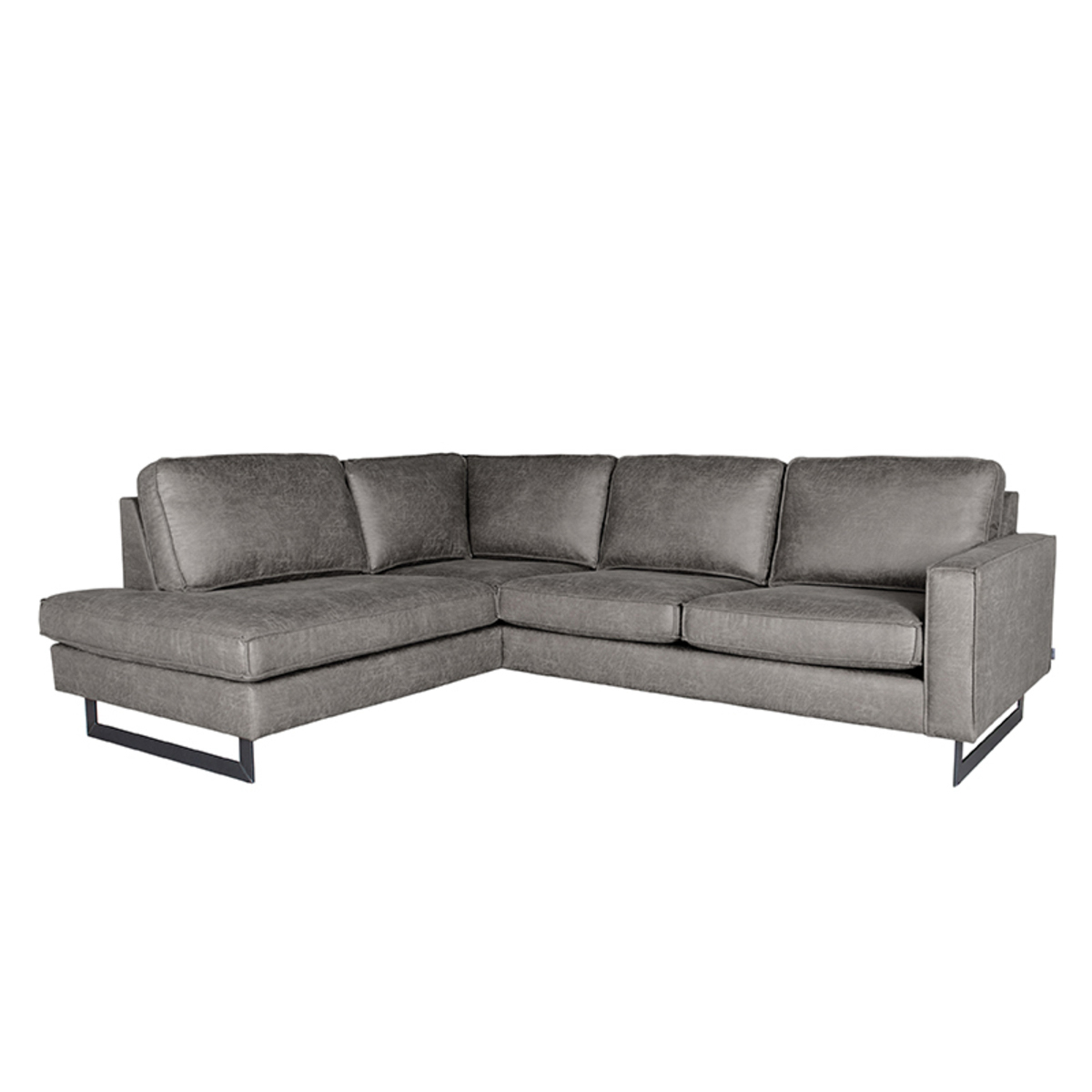 Hoekbank Arezzo - Grijs - Microfiber - Ottomane + 2,5-Zits Hoekbank Arezzo - Grijs - Microfiber - Ottomane + 2,5-Zits
