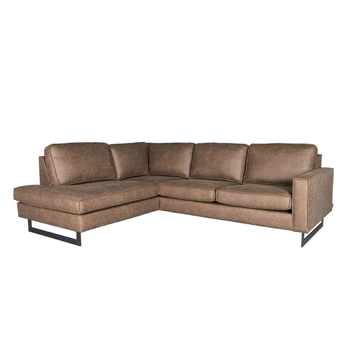 Hoekbank Arezzo - Taupe - Microfiber - Ottomane + 2,5-Zits Hoekbank Arezzo - Taupe - Microfiber - Ottomane + 2,5-Zits