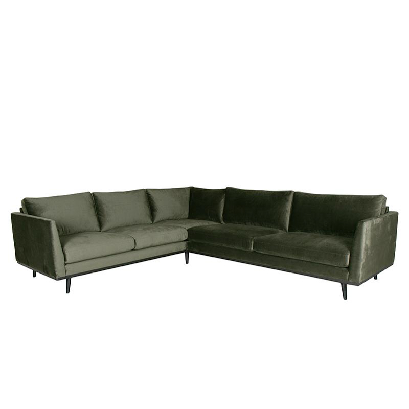 Hoekbank Siena - Army green - Fluweel - 2-Zits + Hoek + 3-Zits Hoekbank Siena - Army green - Fluweel - 2-Zits + Hoek + 3-Zits