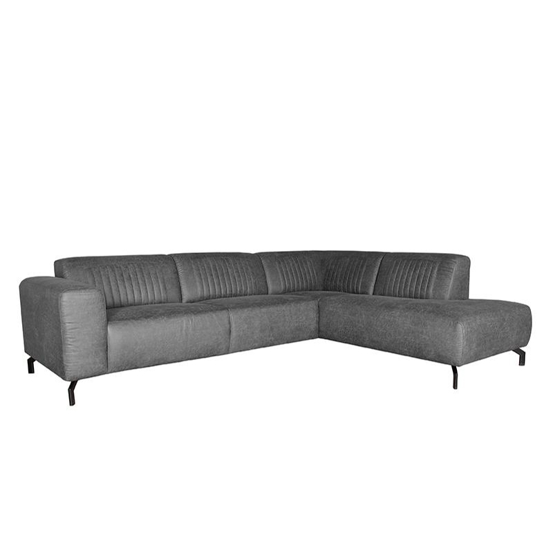 Hoekbank Trento - Antraciet - Microfiber - 2,5-Zits + Ottomane Hoekbank Trento - Antraciet - Microfiber - 2,5-Zits + Ottomane