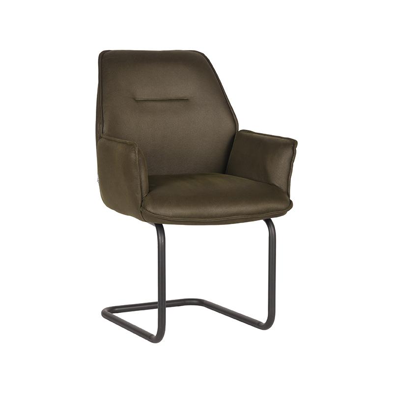 Eetkamerstoel Boet - Army green - Microfiber Eetkamerstoel Boet - Army green - Microfiber