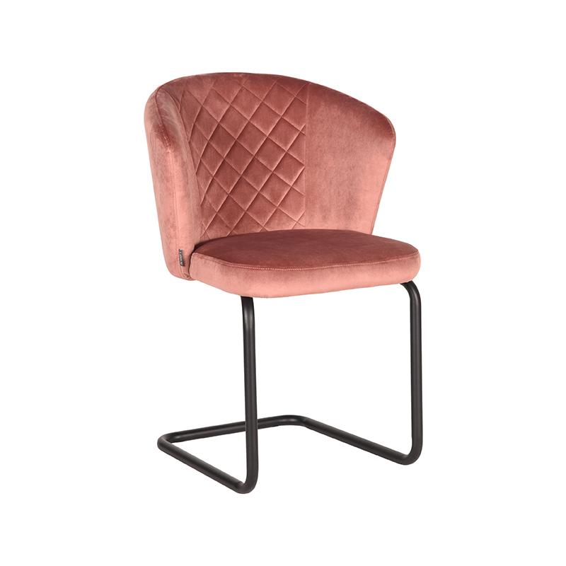 Eetkamerstoel Flow - Roze - Fluweel Eetkamerstoel Flow - Roze - Fluweel