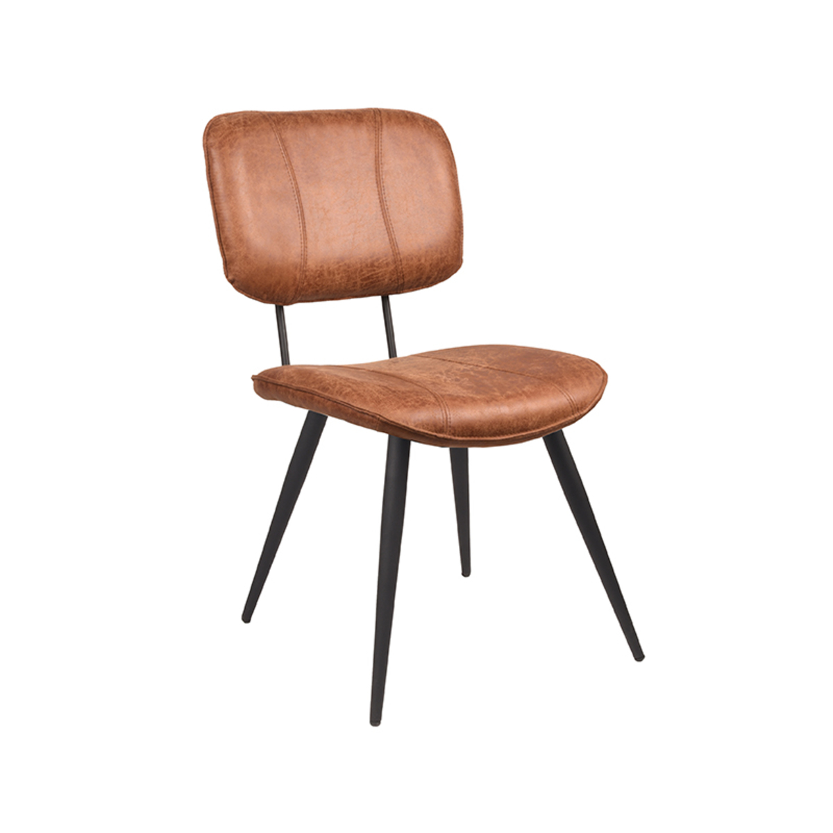 Eetkamerstoel Fos - Cognac - Leder Eetkamerstoel Fos - Cognac - Leder