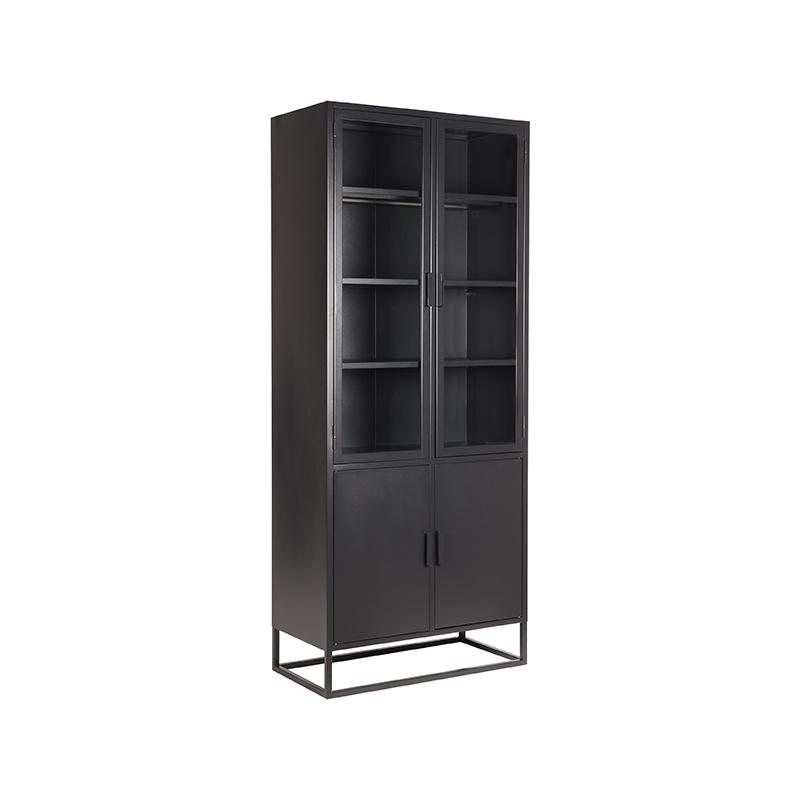 Vitrinekast Level - Zwart - Metaal - 80x40x190 cm Vitrinekast Level - Zwart - Metaal - 80x40x190 cm